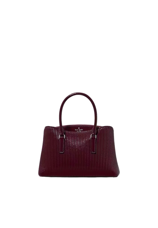Kate Spade Thompson Street Shiny Quilted Small Satchel Bag In Grenache KP176