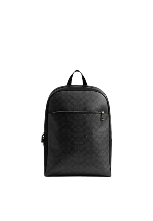( PREORDER ) Coach Owen In Signature Canvas Backpack In Gunmetal Charcoal Black CAJ90