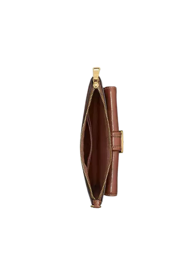 ( PREORDER ) Coach Ashton With Striped Patchwork Wristlet In Redwood Multi CDY08