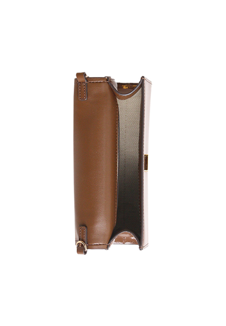Tory Burch Emerson Patent Mini Top Handle In Rich Walnut 176967