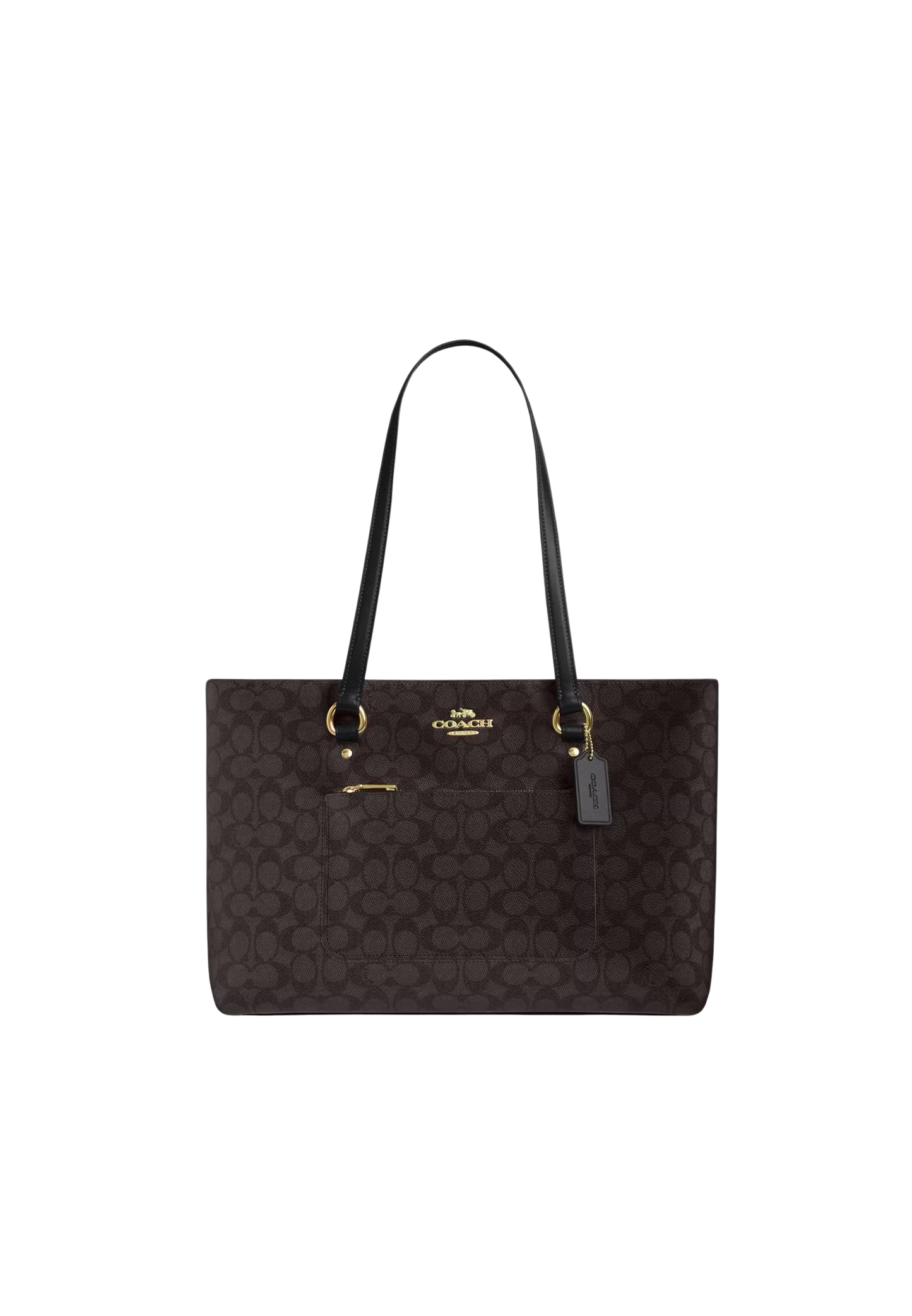 Coach Station Tote Bag In Signature Canvas In Walnut Black CCD69