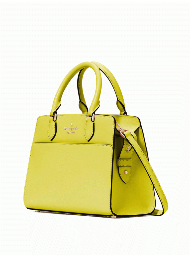 Kate Spade Madison Saffiano Leather Small Satchel Bag In Lime Slice KC437