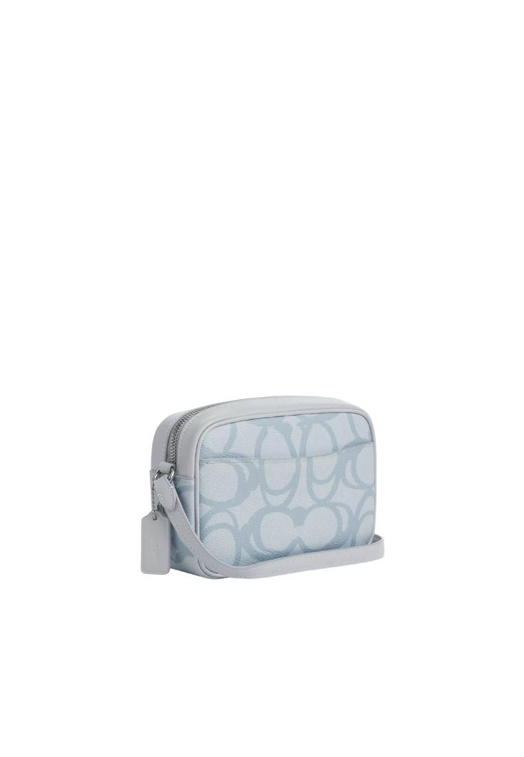 ( PREORDER ) Coach Mini Jamie In Sketch Signature Canvas Crossbody Bag In Silver Ice Blue CBL94