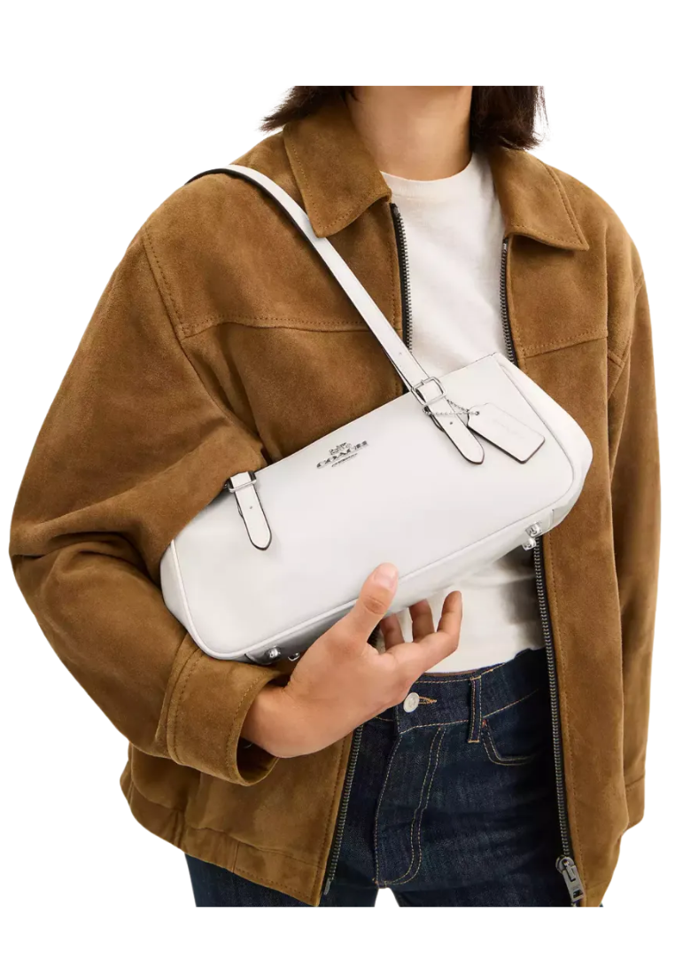 ( PREORDER ) Coach Asher Shoulder Bag In Silver Chalk CBJ05