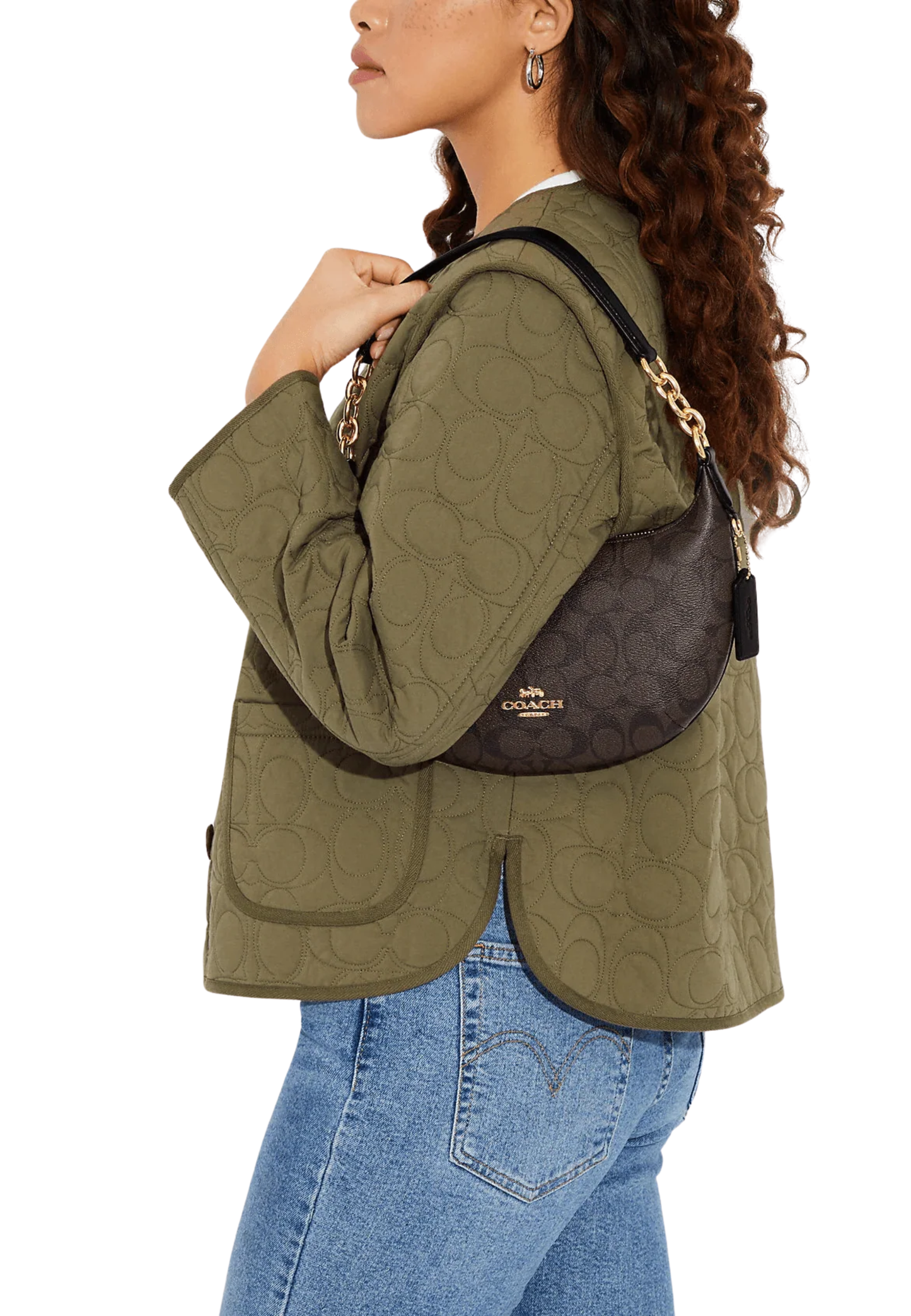 Coach Payton Shoulder Bag In Brown Black CE620