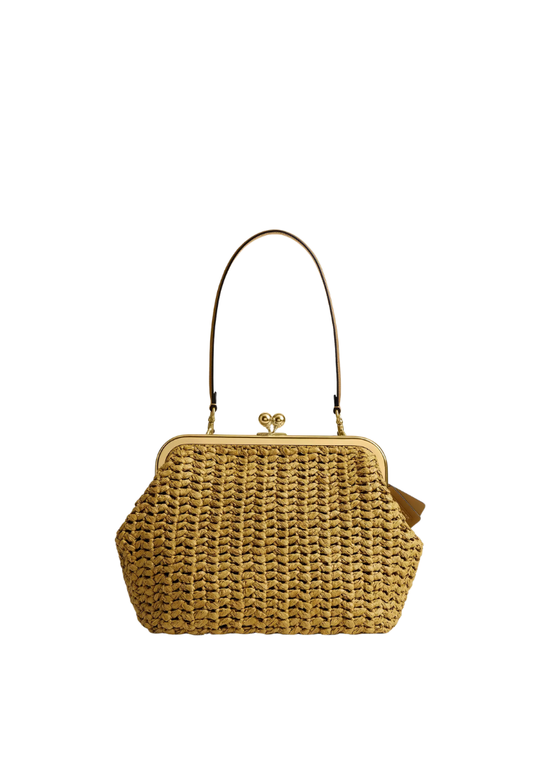 ( PREORDER ) Coach Kisslock Frame 27 Shoulder Bag In Muted Olive CDZ28