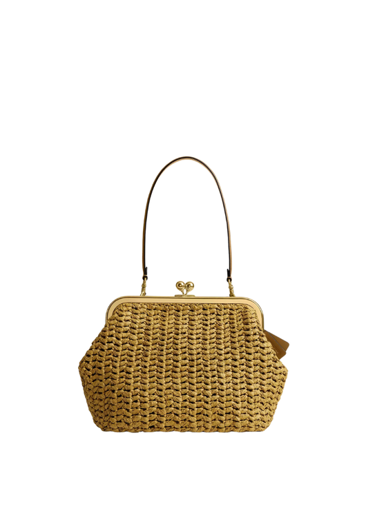 ( PREORDER ) Coach Kisslock Frame 27 Shoulder Bag In Muted Olive CDZ28