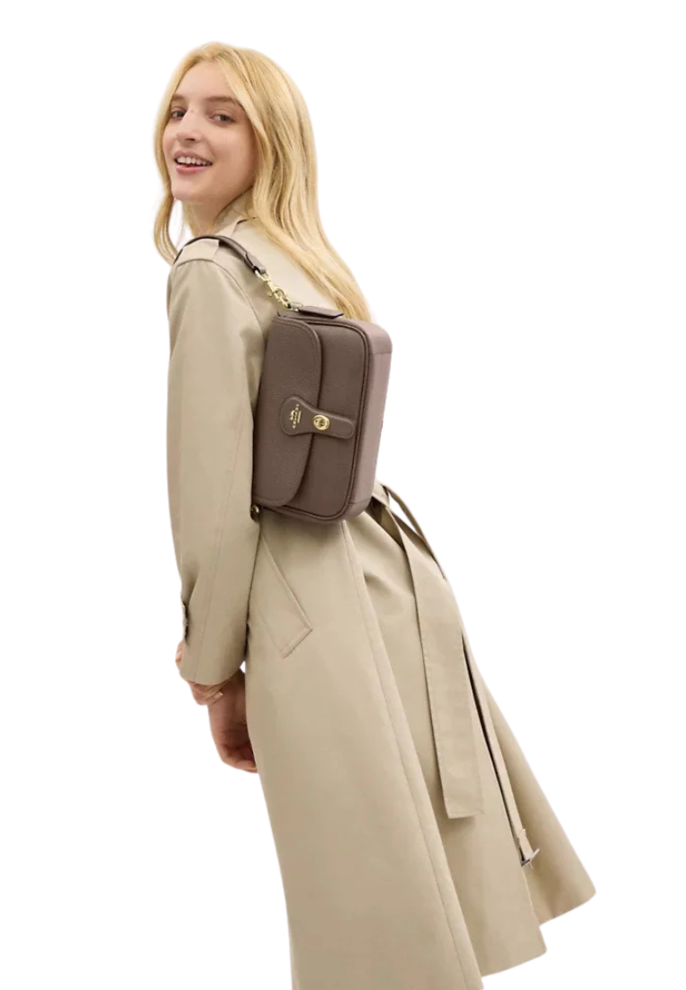 Coach Hadley Shoulder Bag In Dark Stone CY683