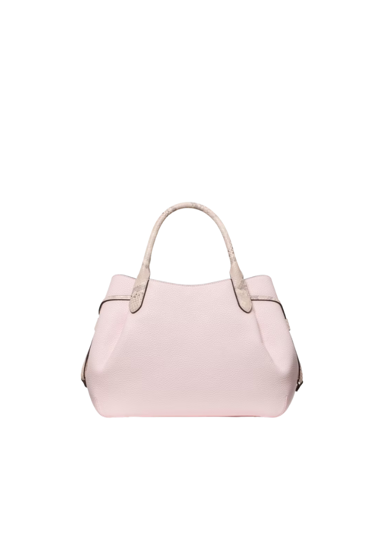 Kate Spade Dumpling Satchel Bag Pebble and Snake Embossed Large In Shimmer Pink KK096
