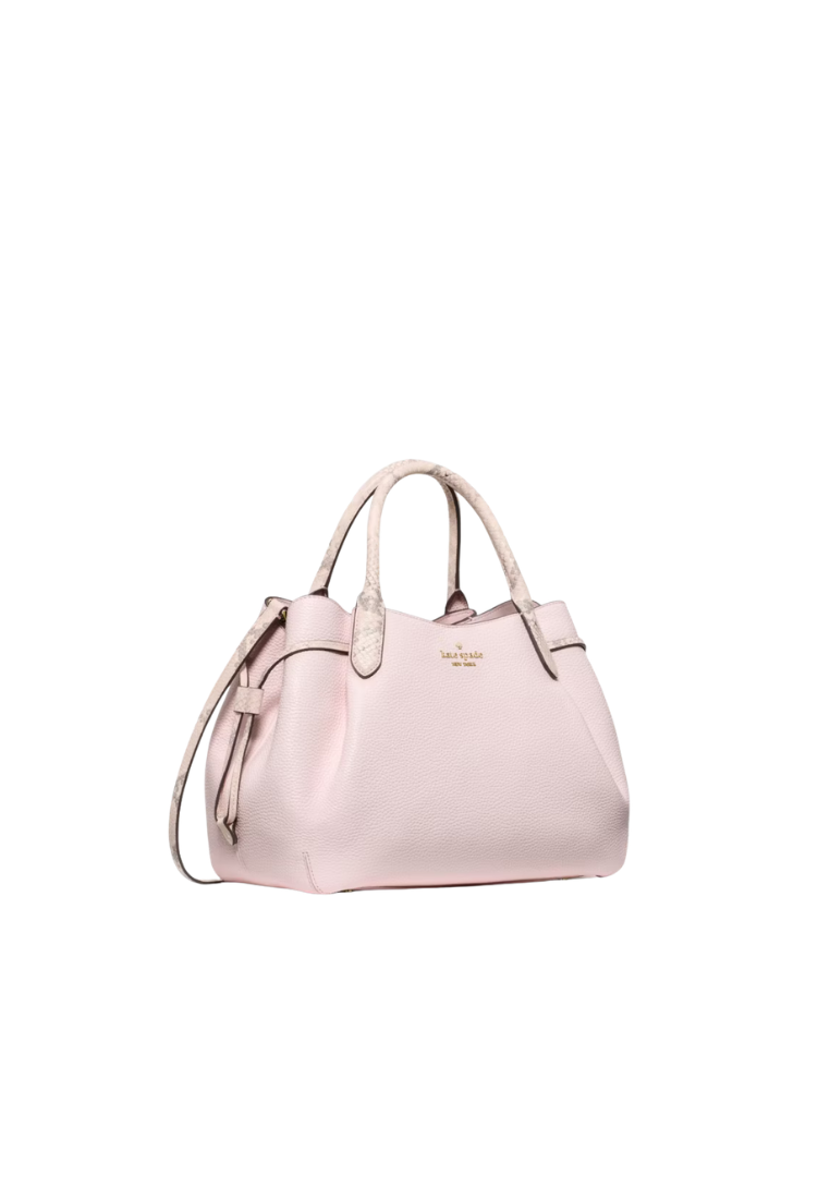 Kate Spade Dumpling Satchel Bag Pebble and Snake Embossed Large In Shimmer Pink KK096