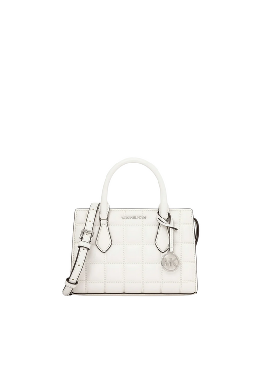 Michael Kors Sheila Quilted Leather Satchel Bag In Optic White 35R5S6HS5V