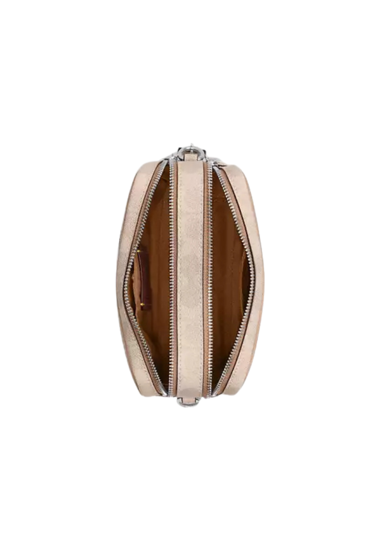 ( PREORDER ) Coach Mini Carey In Signature Canvas Crossbody Bag In Sand Taupe CEK69