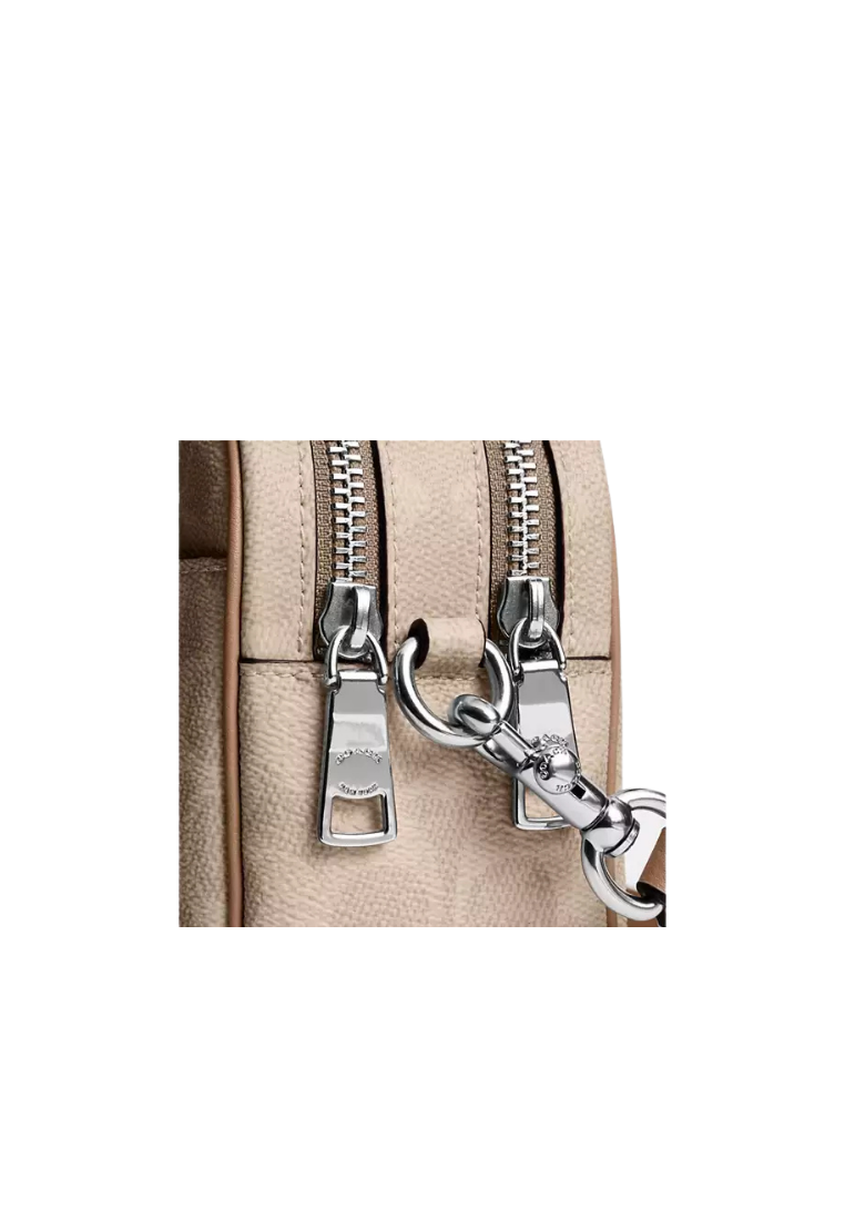 ( PREORDER ) Coach Mini Carey In Signature Canvas Crossbody Bag In Sand Taupe CEK69