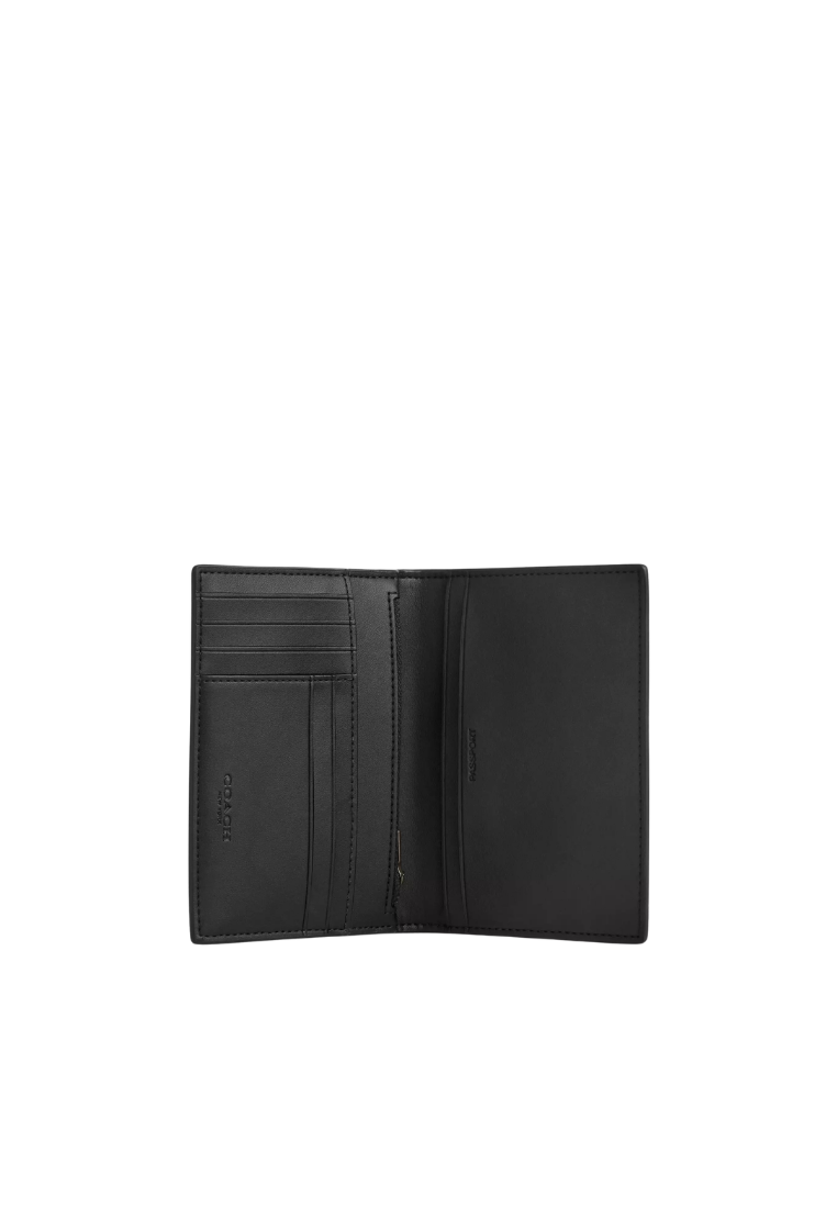 ( PREORDER ) Coach Passport In Signature Canvas With Stripes Card Case In Grey CEB77