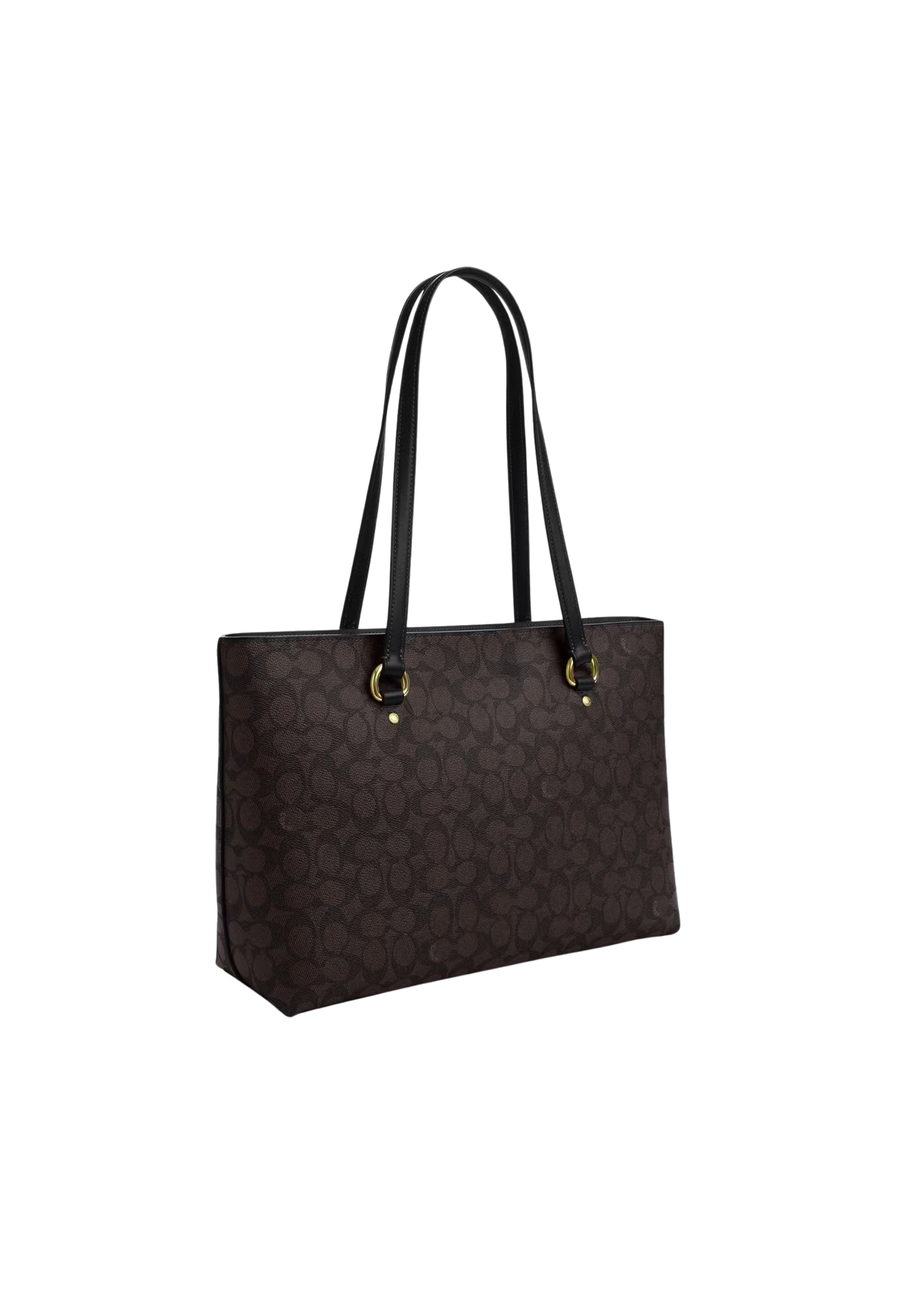 Coach Station Tote Bag In Signature Canvas In Walnut Black CCD69