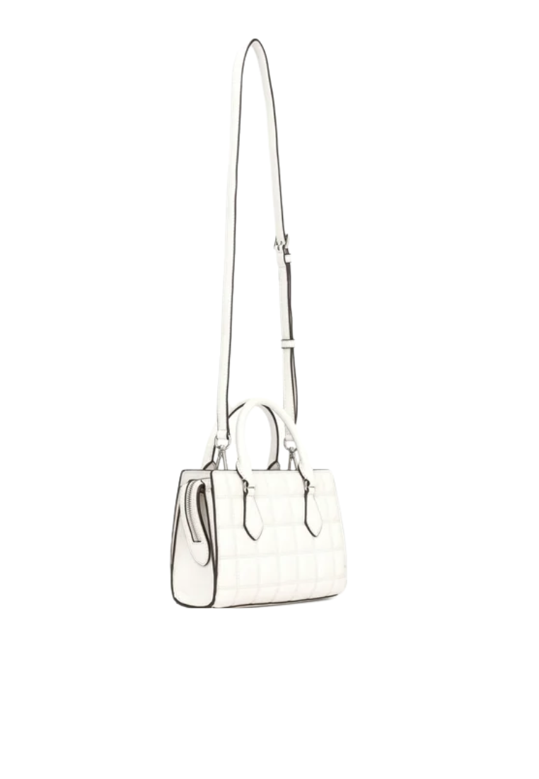 Michael Kors Sheila Quilted Leather Satchel Bag In Optic White 35R5S6HS5V