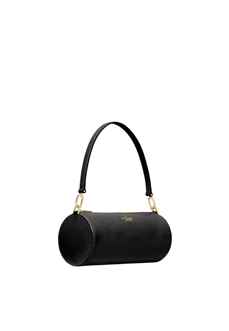 ( PREORDER ) Kate Spade Roulette Glazed Leather Medium Shoulder Bag In Black KN202
