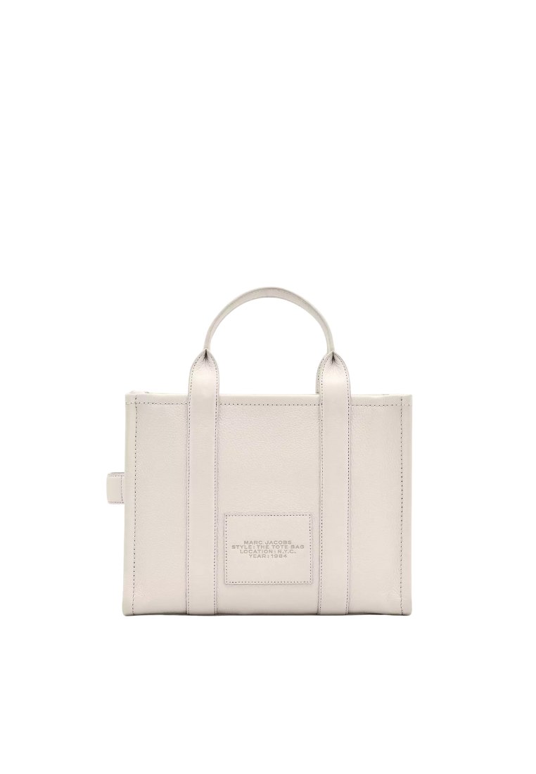 ( PREORDER ) Marc Jacobs The Leather Medium Tote Bag In Cotton Silver H004L01PF21