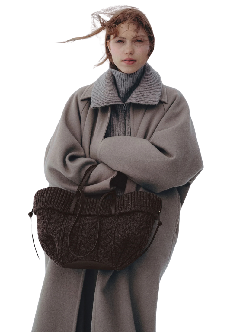 ( PREORDER ) Polene Cyme Mini Crossbody Bag In Merino Ebony 205