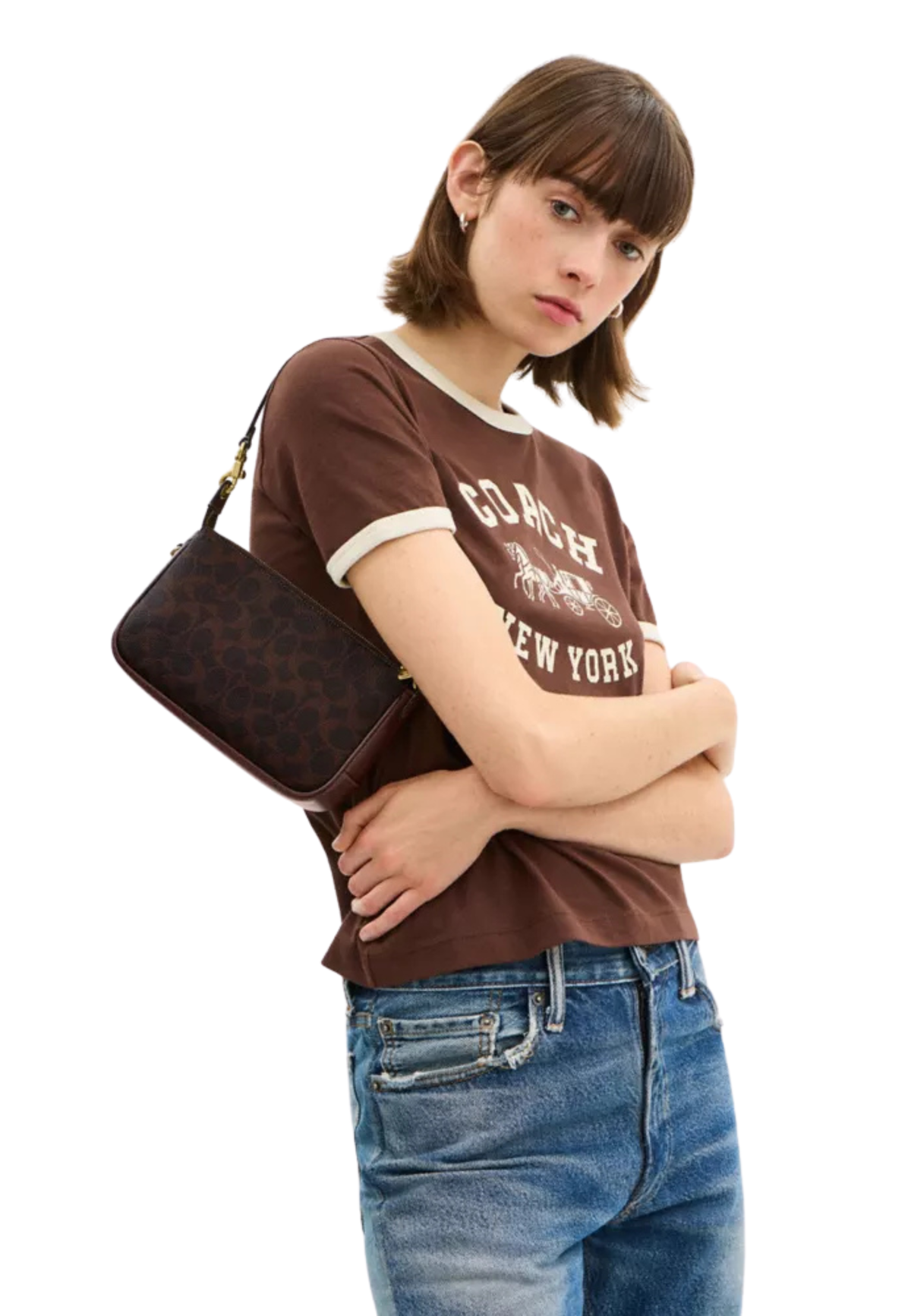 Coach Plaza Bag 22 Shoulder Bag Signature Canvas In Maple CCC42