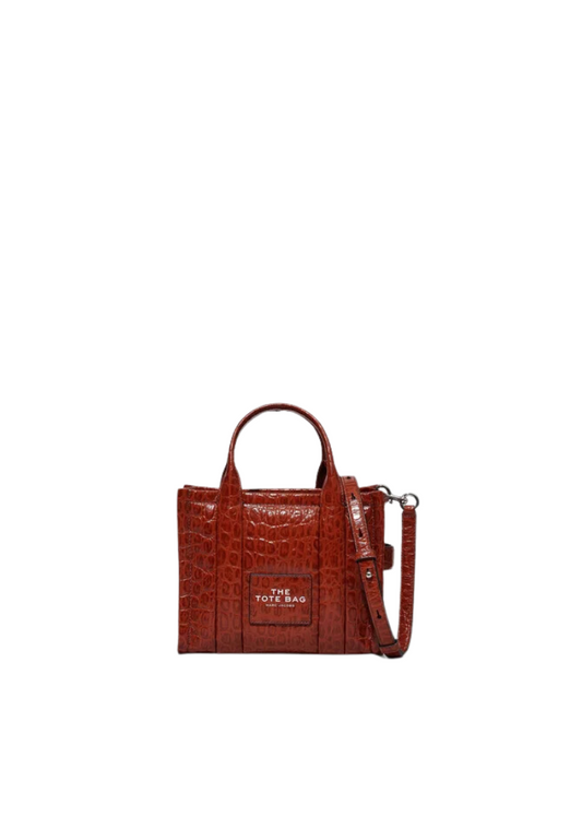 Marc Jacobs The Croc-Embossed Small Tote Bag In Spice Brown H022L01RE22