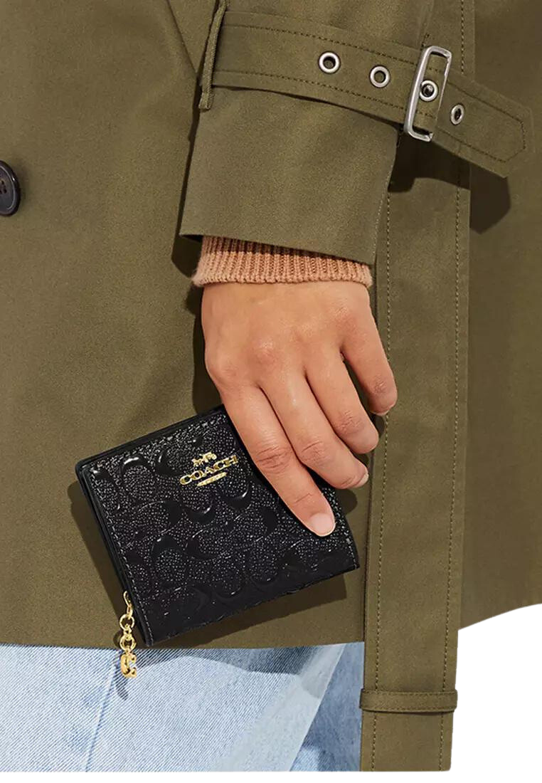 Coach Snap Wallet CH594 With Signature Leather In Black