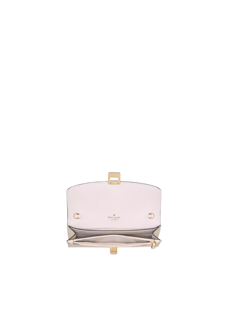 ( PREORDER ) Kate Spade Phoebe Perforated Turnlock Wallet In Meringue KK916