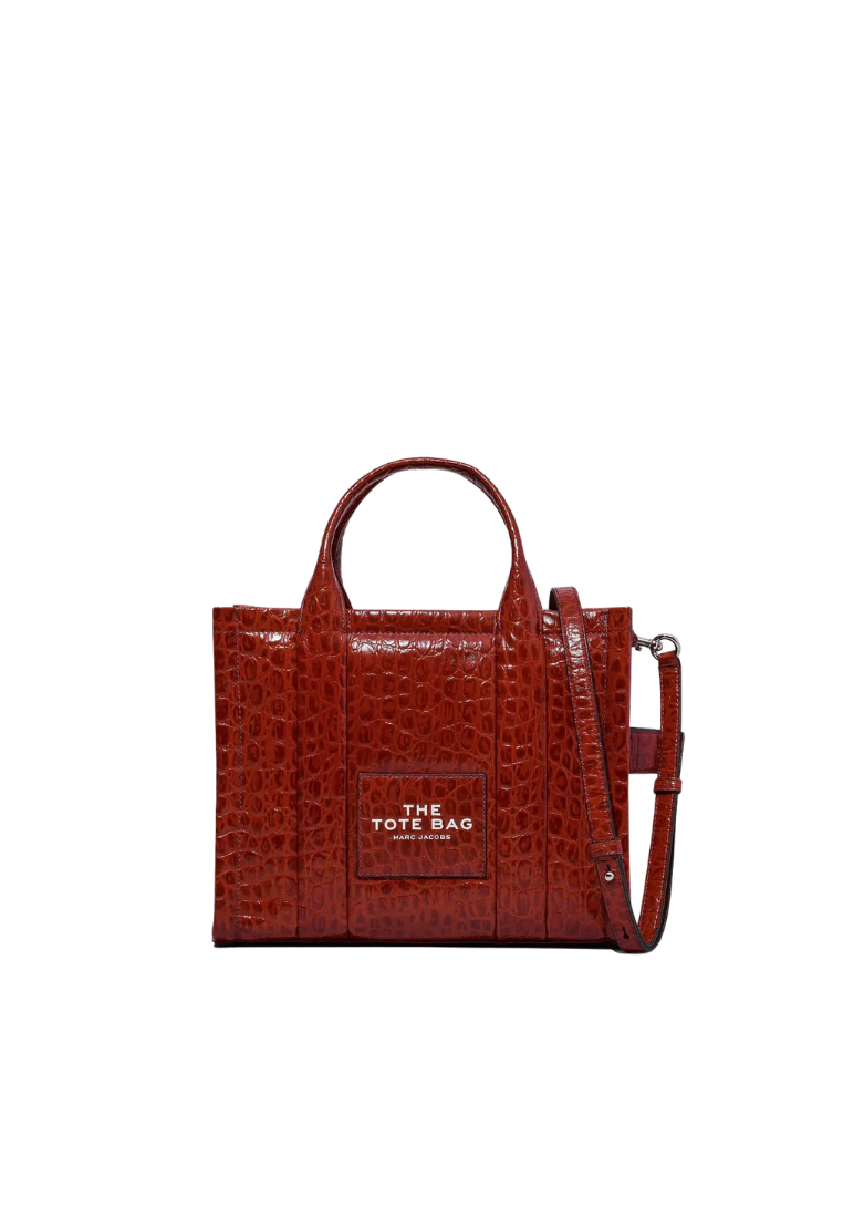 Marc Jacobs The Croc-Embossed Medium Tote Bag In Spice Brown H045L01RE22