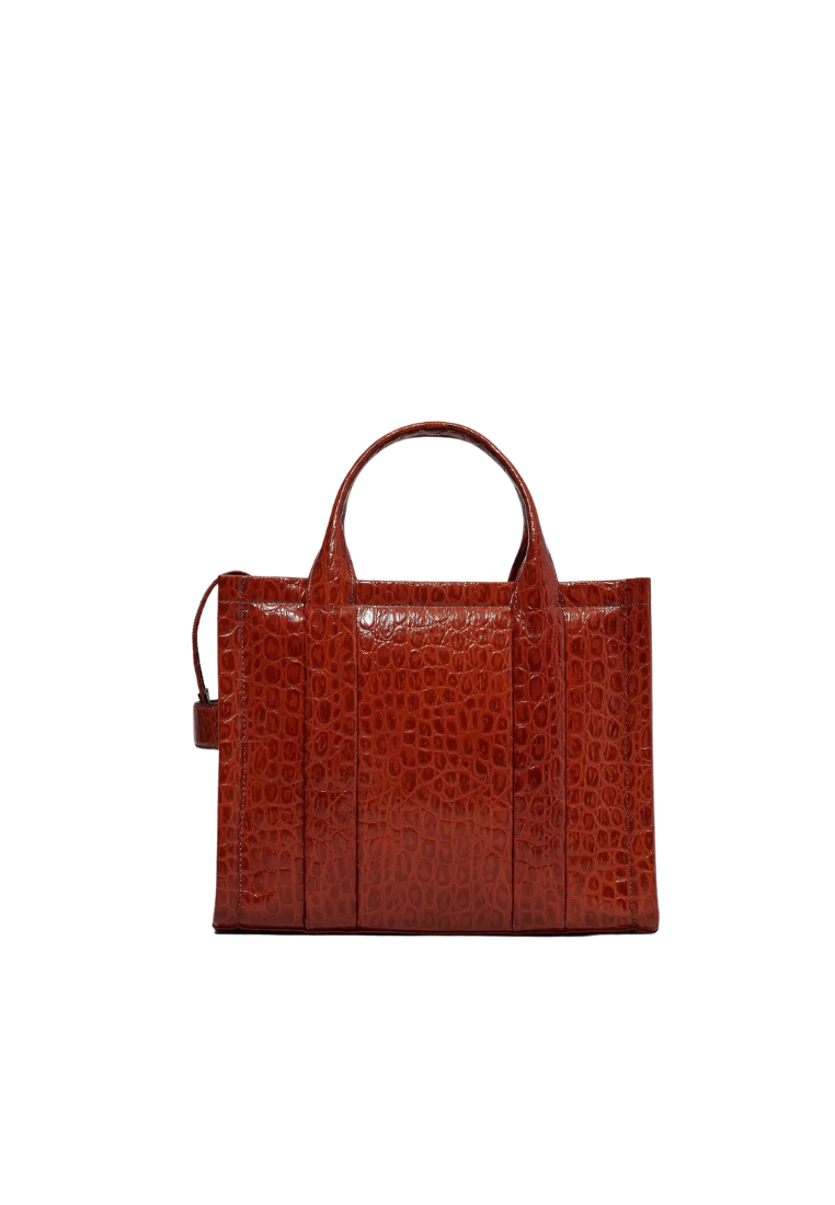 Marc Jacobs The Croc-Embossed Medium Tote Bag In Spice Brown H045L01RE22