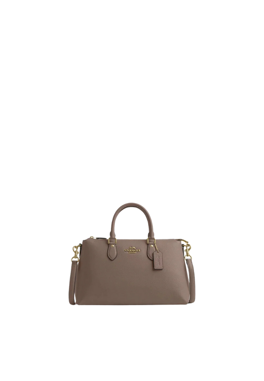 ( PREORDER ) Coach Georgia Satchel Bag In Gold Dark Stone CR156