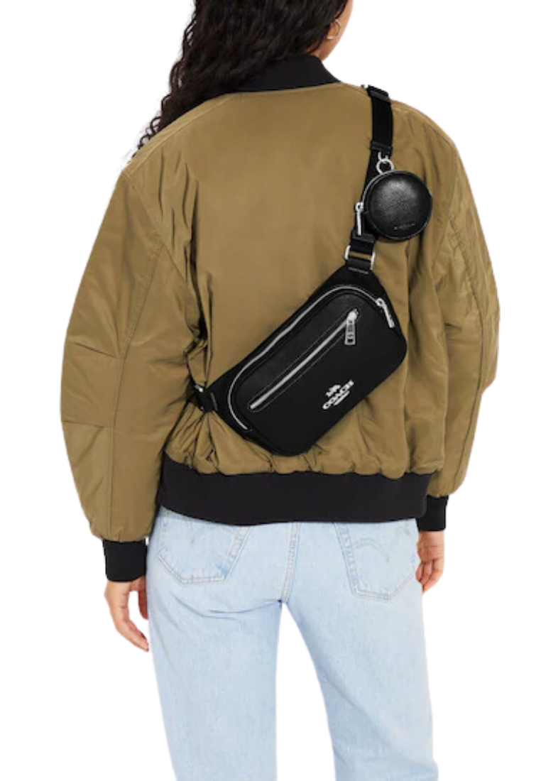 Coach Elias Belt Bag With Removable Round Coin Case In Black CJ507