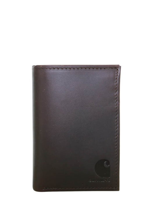 Carhartt Oil Tan Trifold Wallet WW0219 In Dark Brown