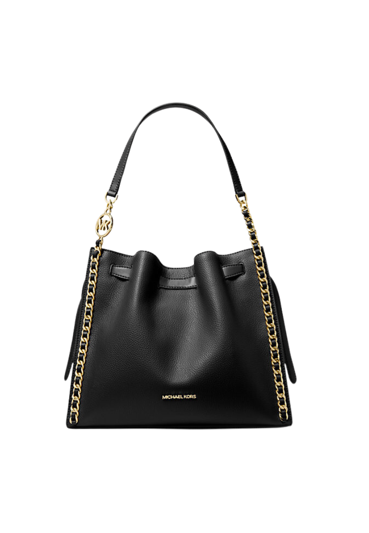 ( PREORDER ) Michael Kors Mina Large Chain Tote Bag In Black 35H3G4ML3I