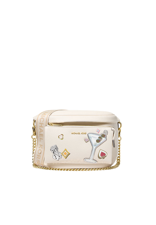 ( PREORDER ) Michael Kors Slater Medium Embellished Sling Bag In Light Cream 35F5G04M8V