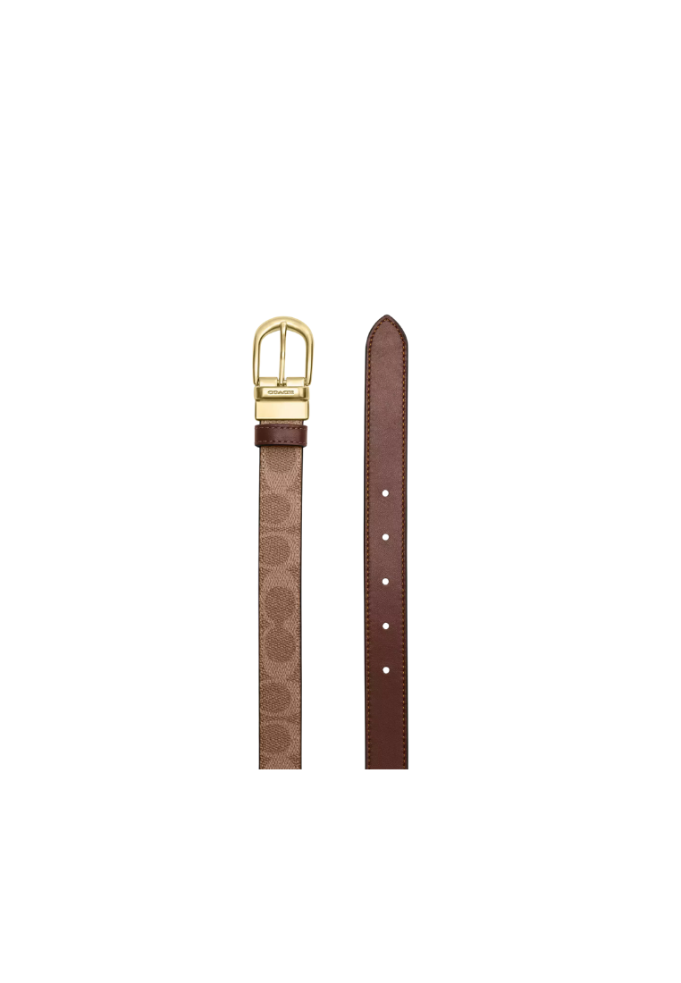 ( PREORDER ) Coach Harness Buckle Cut To Size Reversible Belt In Gold Tan Brown CX057