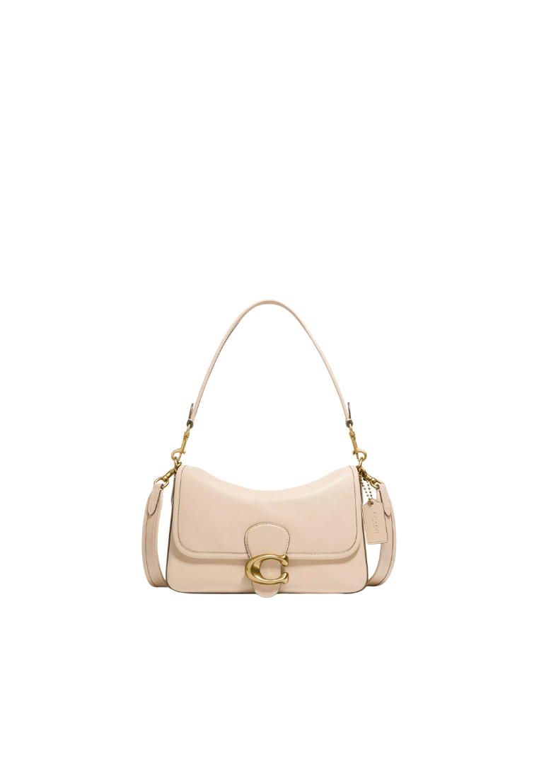 ( PREORDER ) Coach Soft Tabby Shoulder Bag In Brass Ivory C4823