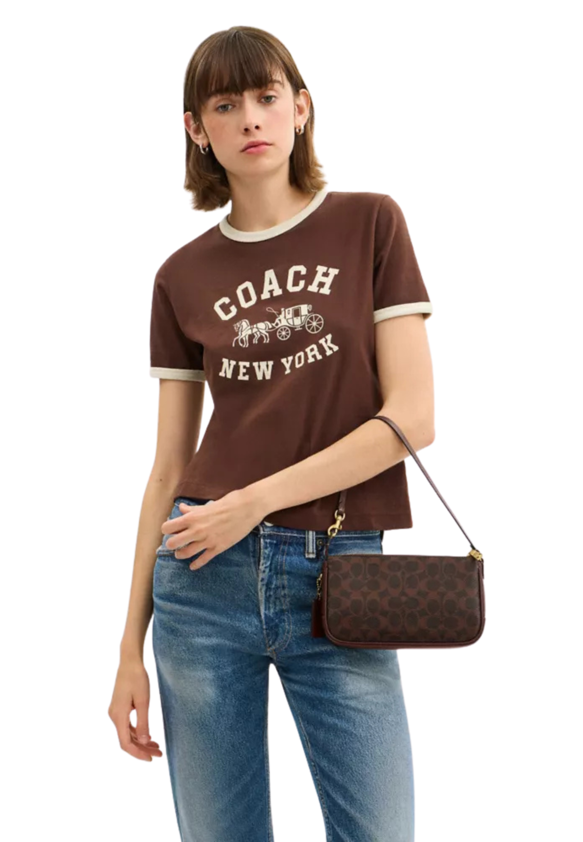 Coach Plaza Bag 22 Shoulder Bag Signature Canvas In Maple CCC42