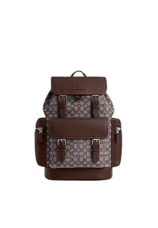 ( PREORDER ) Coach Sprint Jacquard Backpack In Silver Oak Maple CT016