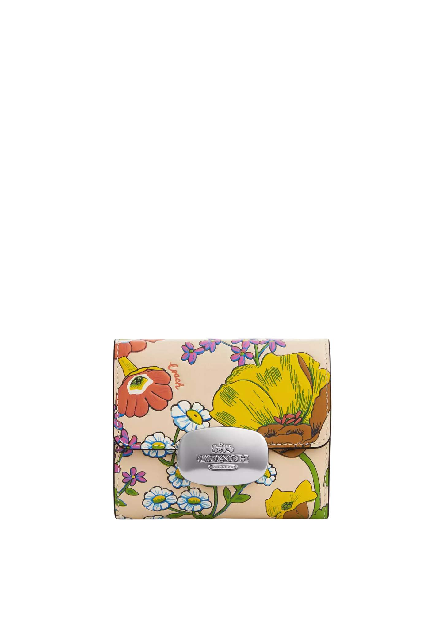 Coach Eliza Small Wallet With Floral Print In Ivory Multi CR397