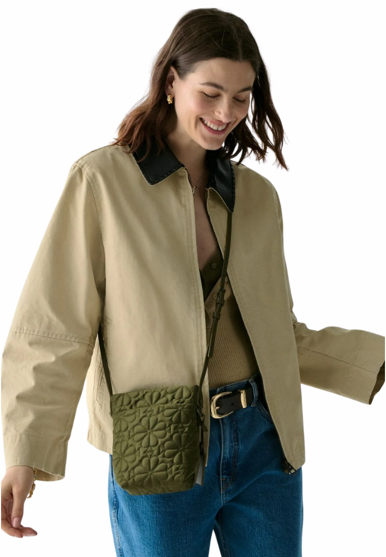 Kate Spade Tilly Crossbody Bag Quilted Small In Oolong Gre KL640