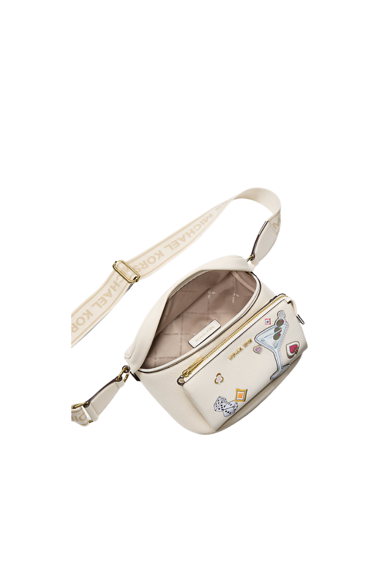 ( PREORDER ) Michael Kors Slater Medium Embellished Sling Bag In Light Cream 35F5G04M8V