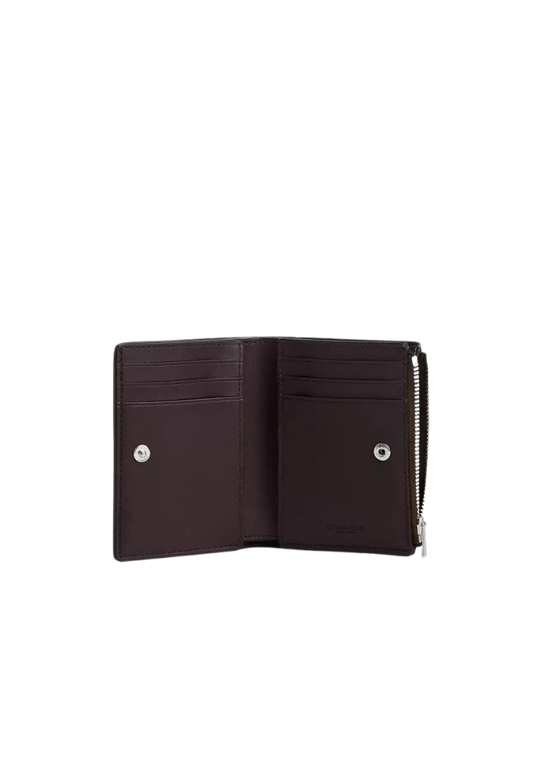 Coach Billfold Wallet In Signature Canvas With Heart Print In Brown Black Multi CP424