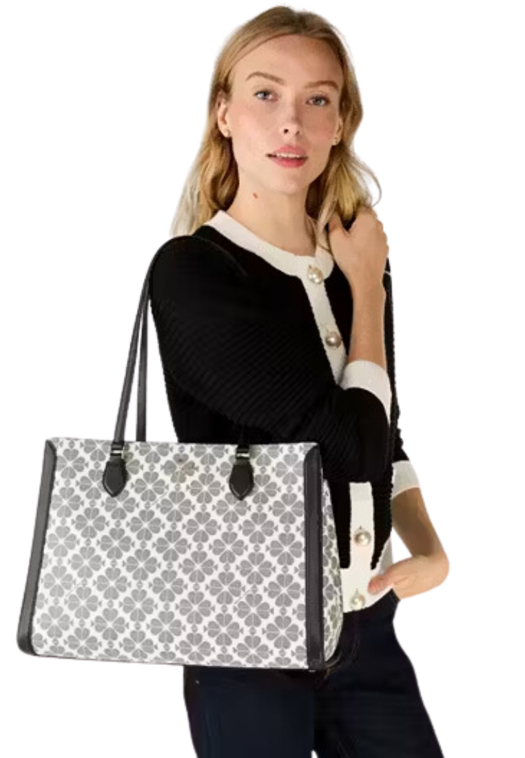 Kate Spade Signature Spade Flower East West Tote Bag In Black Multi KI791