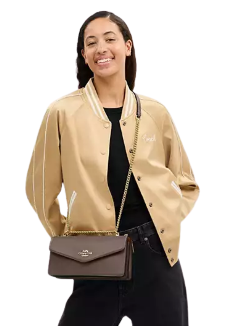 ( PREORDER ) Coach Klare Envelope Crossbody Bag In Dark Stone CBI98