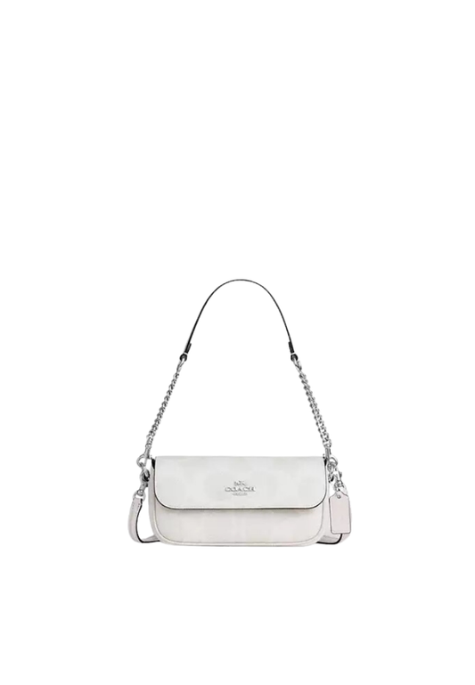 ( PREORDER ) Coach Hailey Flap Shoulder Bag In White Chalk CAN70