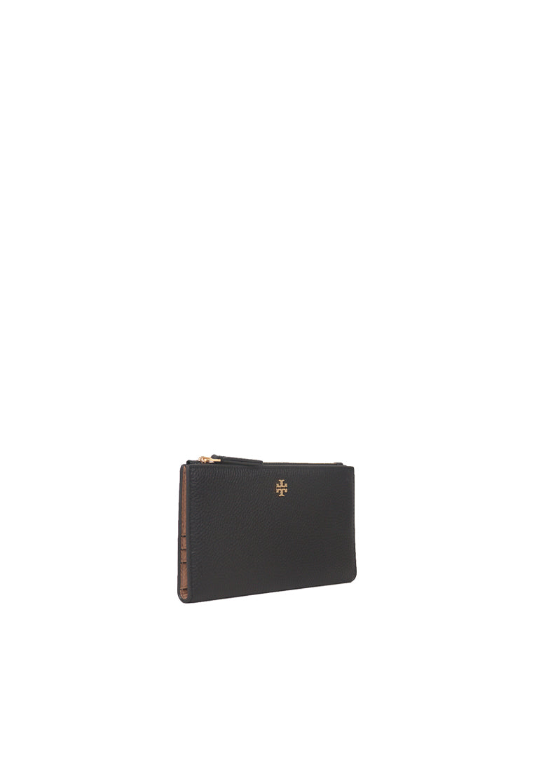 Tory Burch Blake Colorblock Slim Wallet In Black / Devon Sand 139540