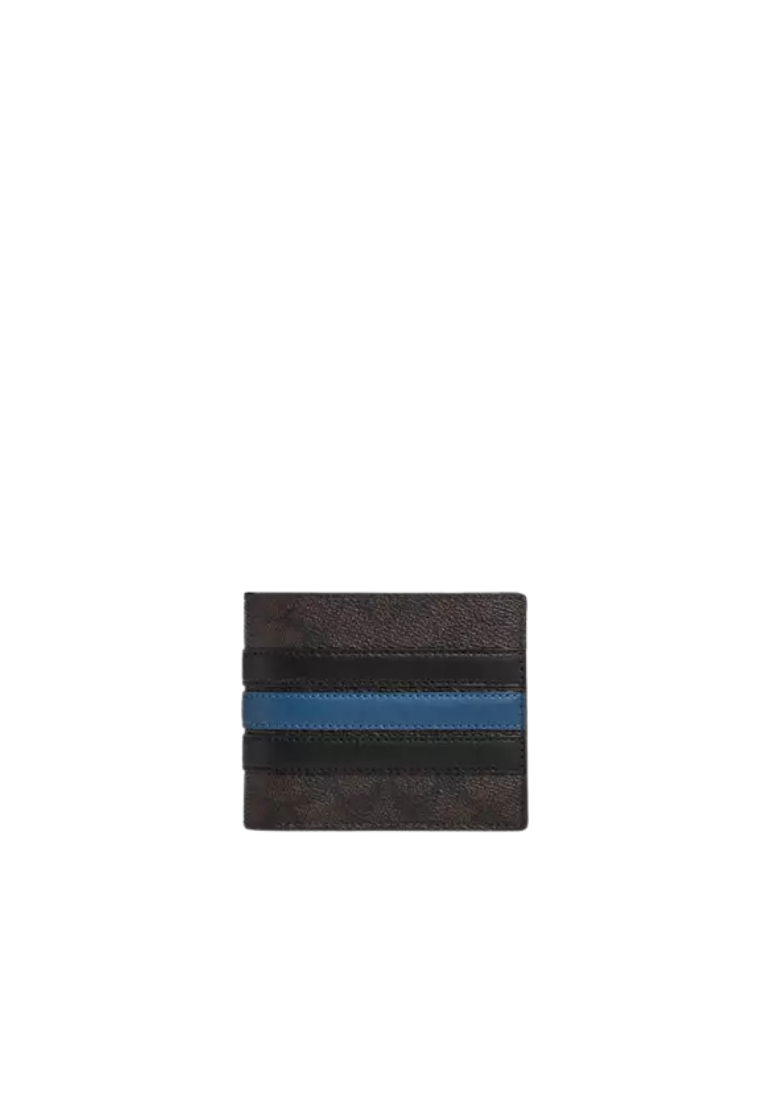 Coach 3-In-1 Wallet In Signature Canvas With Varsity Stripe In Walnut Multi CW385