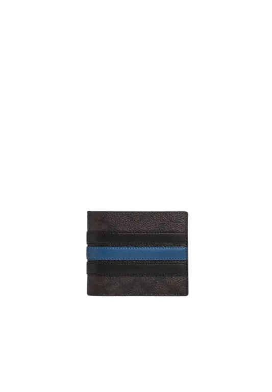 Coach 3-In-1 Wallet In Signature Canvas With Varsity Stripe In Walnut Multi CW385