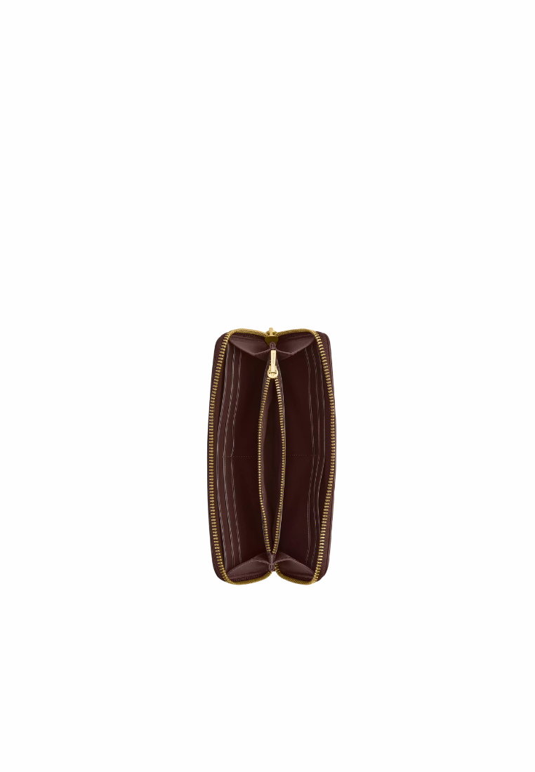 ( PREORDER ) Coach Essential Slim Accordian Zip In Signature Jacquard Wallet In Oak Maple CCC94