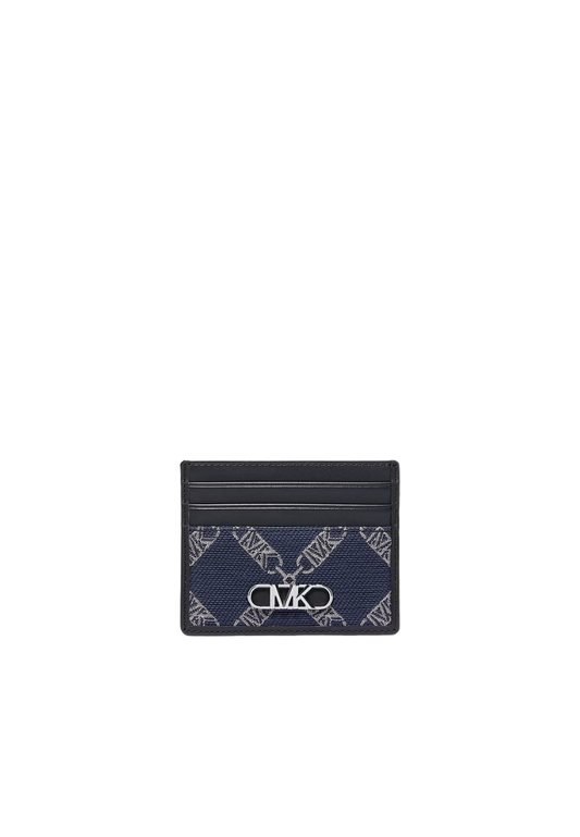 ( PREORDER ) Michael Kors Hudson Empire Logo Jacquard Tall Card Case In Navy 39S3LHDD2O